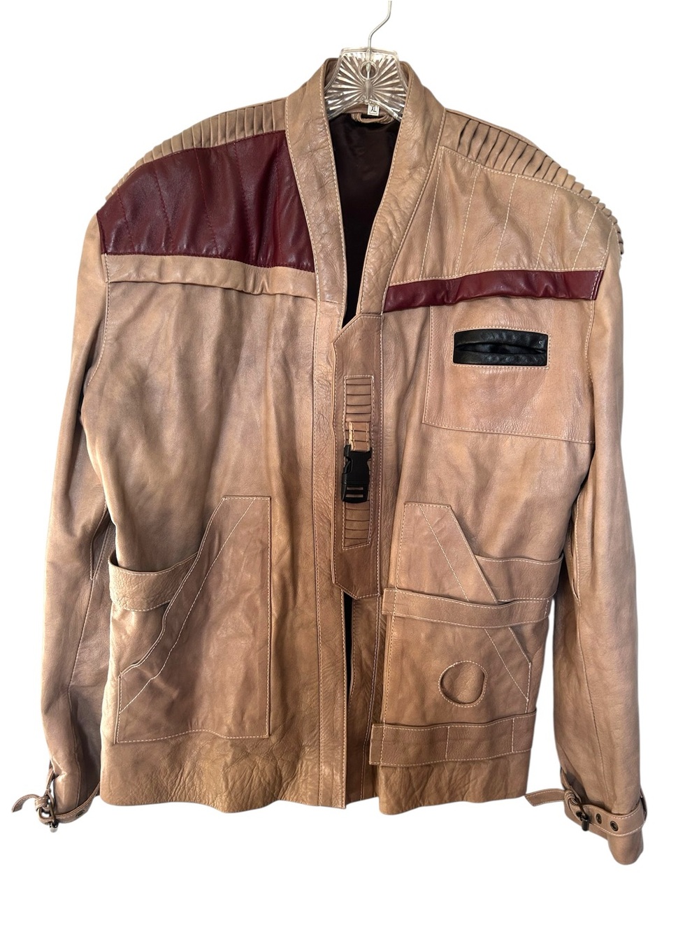 Star Wars Poe Dameron / Finn Costume Faux Leather Jacket Mens XL
